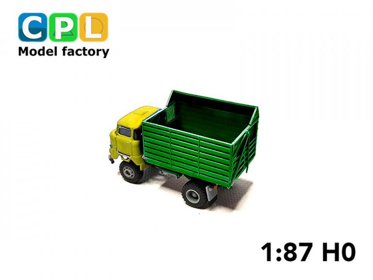 IFA W50LA ND mit Schwerhäckselaufbau SHA16 Oschatz Var. 2 beige gruen